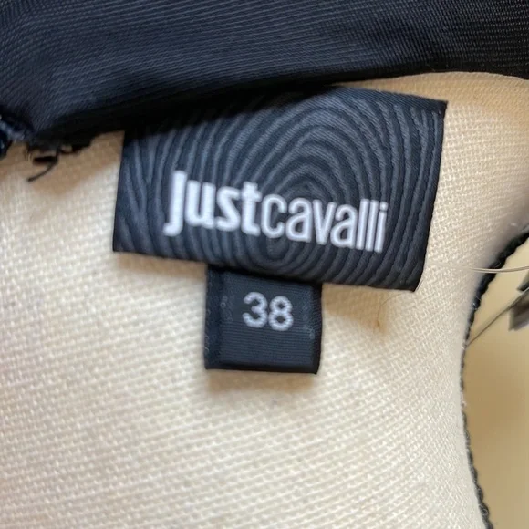 Just Cavalli sleeveless black/white & floral dress - size 38/8 - NWT - Picture 8 of 15